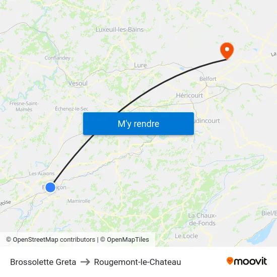 Brossolette Greta to Rougemont-le-Chateau map