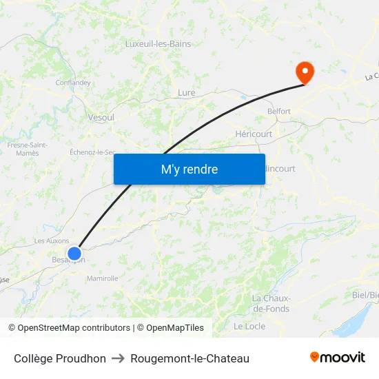 Collège Proudhon to Rougemont-le-Chateau map