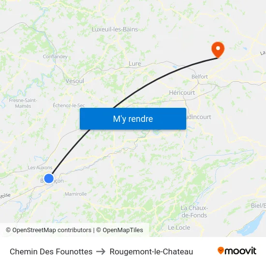 Chemin Des Founottes to Rougemont-le-Chateau map