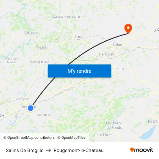 Salins De Bregille to Rougemont-le-Chateau map