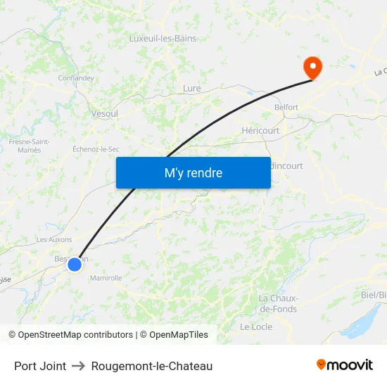 Port Joint to Rougemont-le-Chateau map