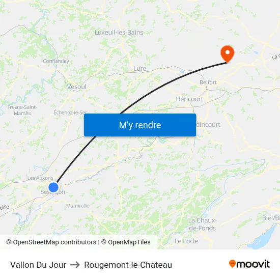 Vallon Du Jour to Rougemont-le-Chateau map