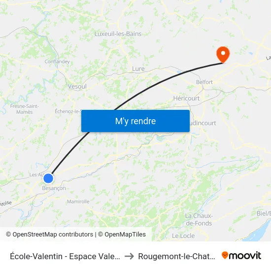École-Valentin - Espace Valentin to Rougemont-le-Chateau map