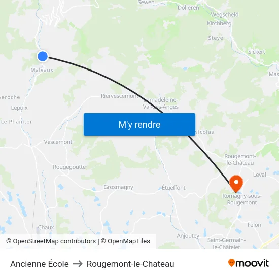 Ancienne École to Rougemont-le-Chateau map