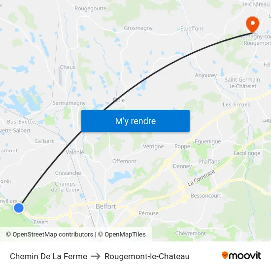 Chemin De La Ferme to Rougemont-le-Chateau map