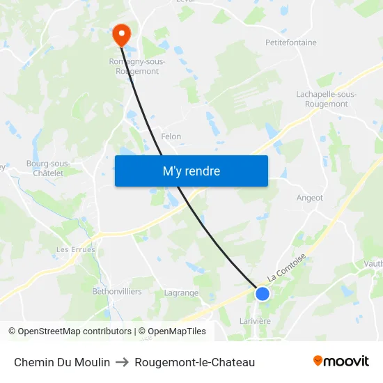 Chemin Du Moulin to Rougemont-le-Chateau map