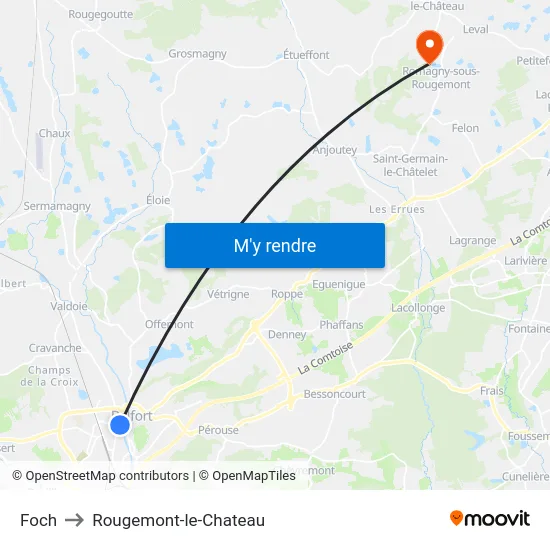 Foch to Rougemont-le-Chateau map