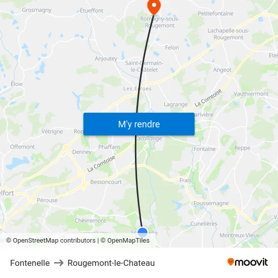 Fontenelle to Rougemont-le-Chateau map