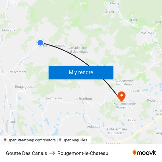 Goutte Des Canals to Rougemont-le-Chateau map