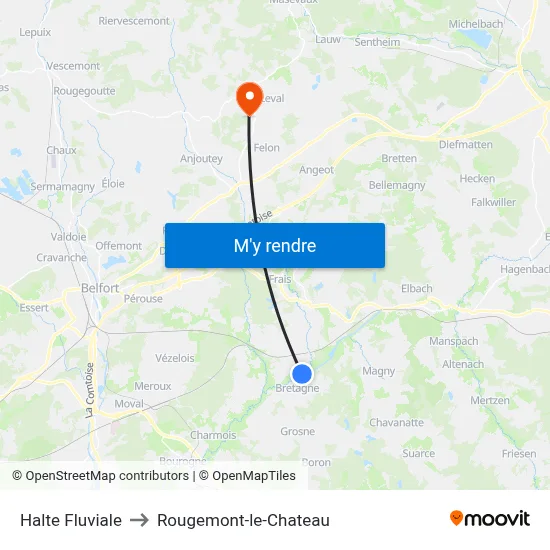 Halte Fluviale to Rougemont-le-Chateau map