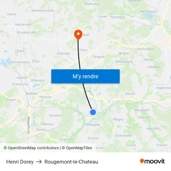 Henri Dorey to Rougemont-le-Chateau map