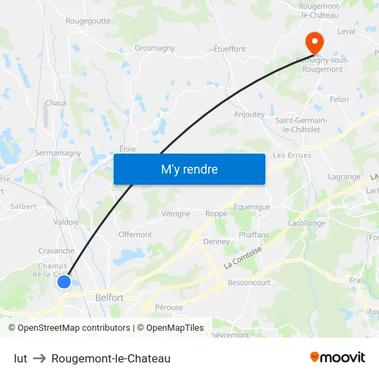 Iut to Rougemont-le-Chateau map