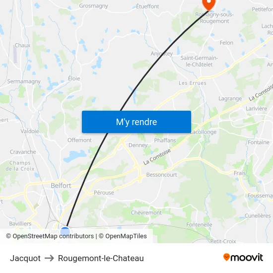 Jacquot to Rougemont-le-Chateau map