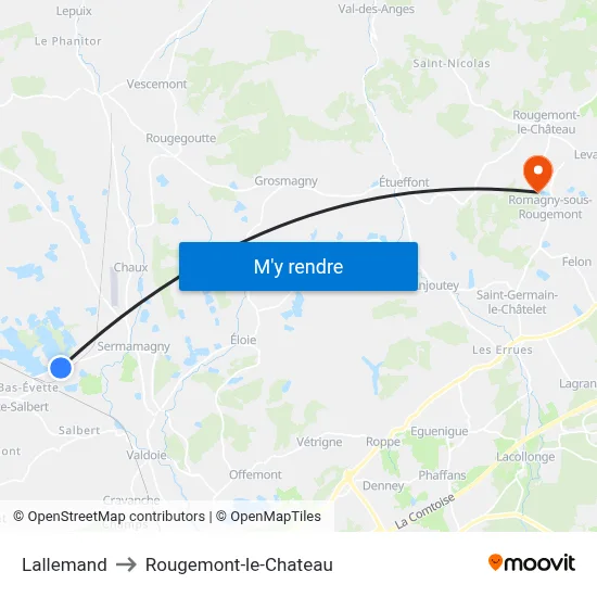 Lallemand to Rougemont-le-Chateau map