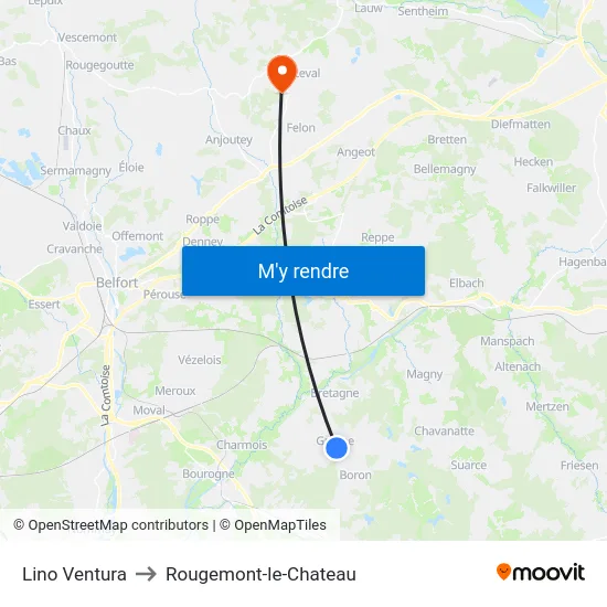 Lino Ventura to Rougemont-le-Chateau map