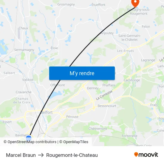 Marcel Braun to Rougemont-le-Chateau map