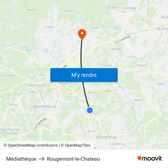 Médiathèque to Rougemont-le-Chateau map