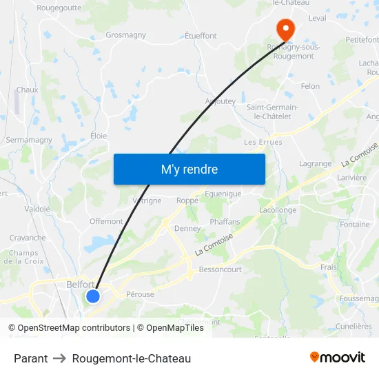 Parant to Rougemont-le-Chateau map
