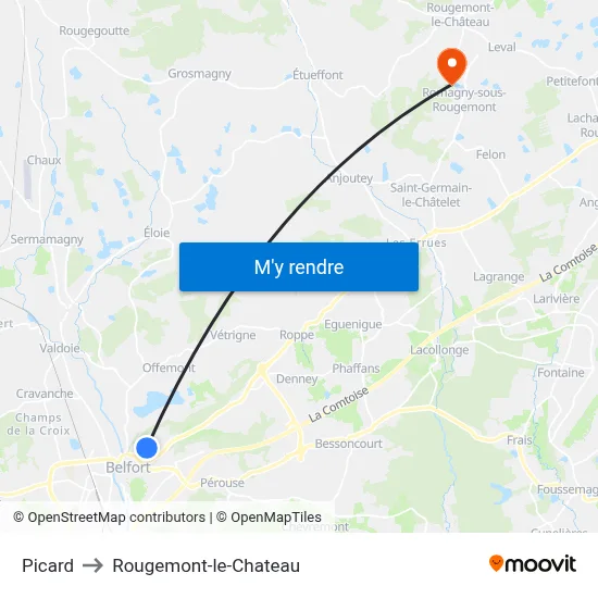 Picard to Rougemont-le-Chateau map