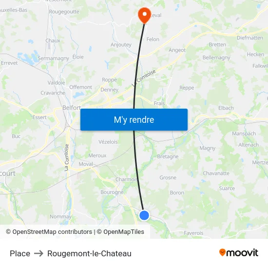 Place to Rougemont-le-Chateau map