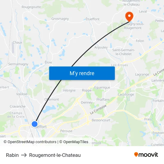 Rabin to Rougemont-le-Chateau map