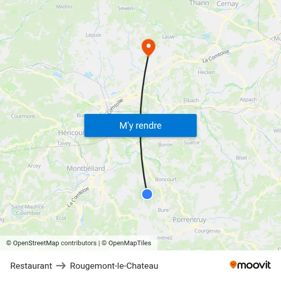 Restaurant to Rougemont-le-Chateau map