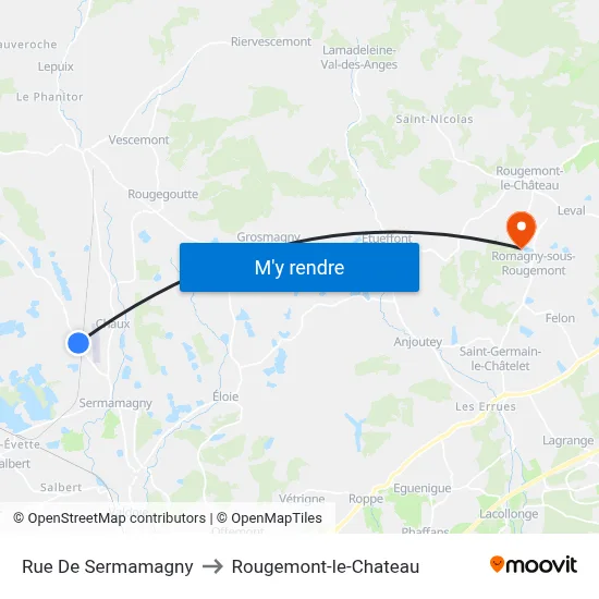 Rue De Sermamagny to Rougemont-le-Chateau map