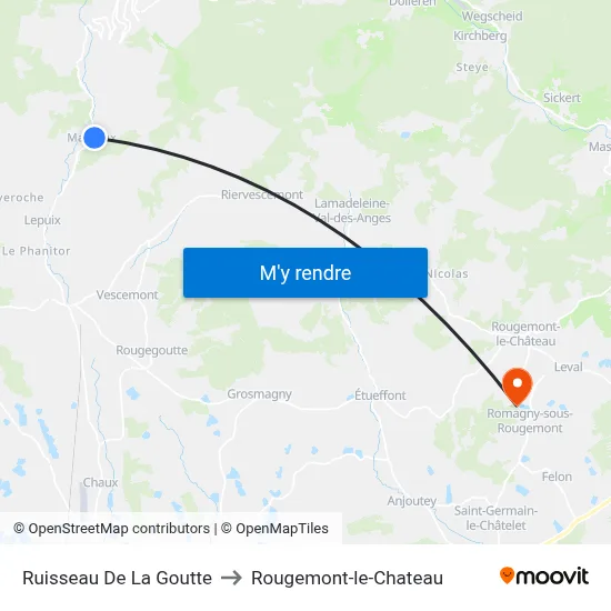 Ruisseau De La Goutte to Rougemont-le-Chateau map