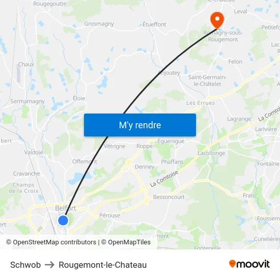 Schwob to Rougemont-le-Chateau map
