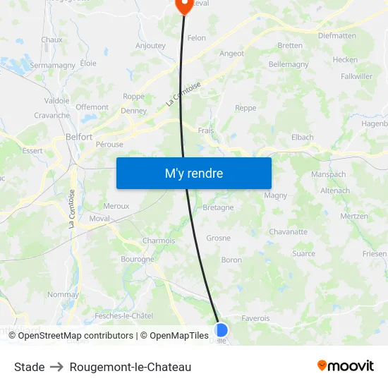 Stade to Rougemont-le-Chateau map