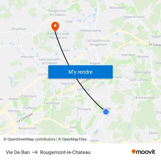 Vie De Ban to Rougemont-le-Chateau map