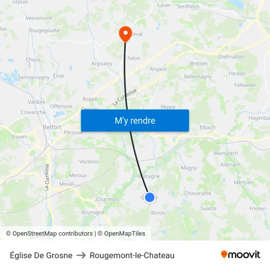 Église De Grosne to Rougemont-le-Chateau map