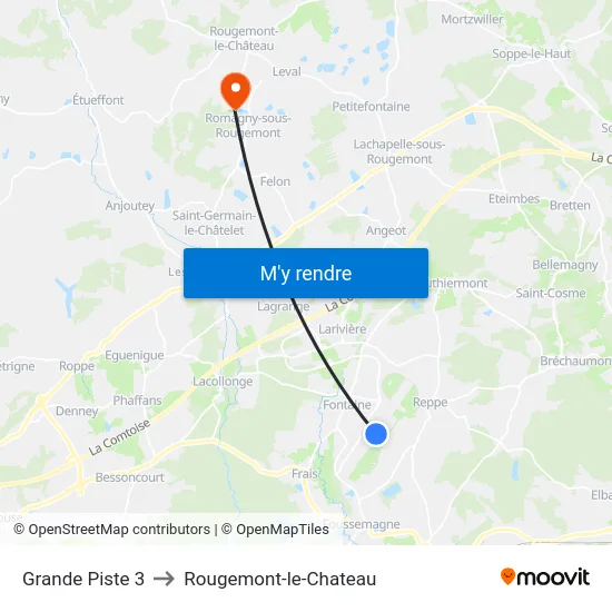 Grande Piste 3 to Rougemont-le-Chateau map