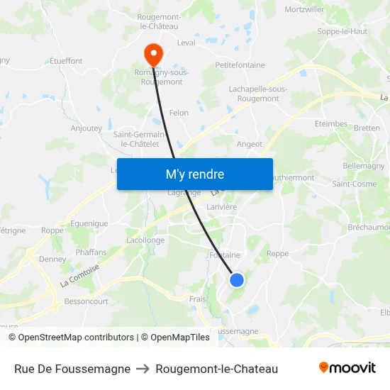 Rue De Foussemagne to Rougemont-le-Chateau map