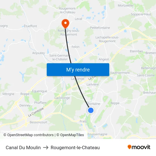 Canal Du Moulin to Rougemont-le-Chateau map