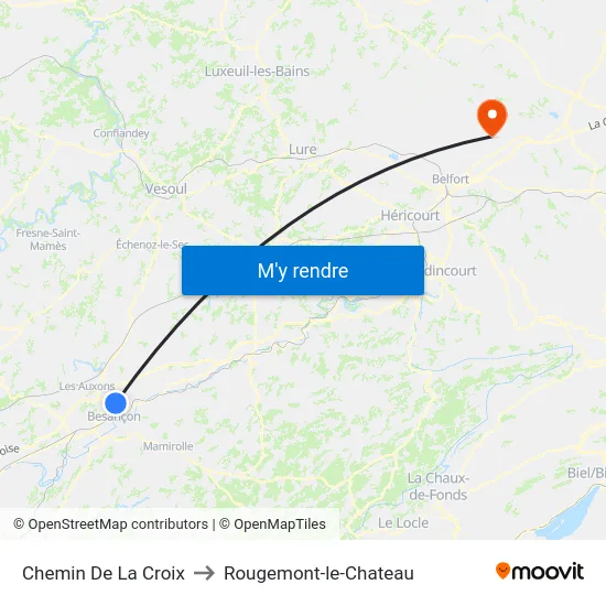 Chemin De La Croix to Rougemont-le-Chateau map