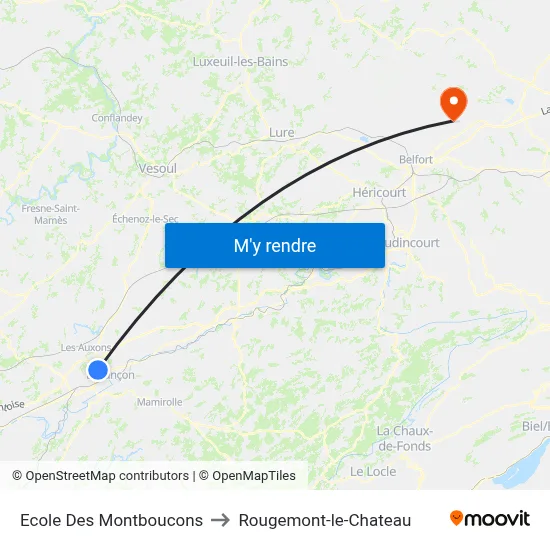 Ecole Des Montboucons to Rougemont-le-Chateau map