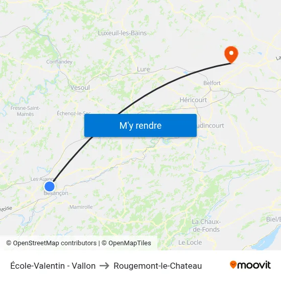 École-Valentin - Vallon to Rougemont-le-Chateau map