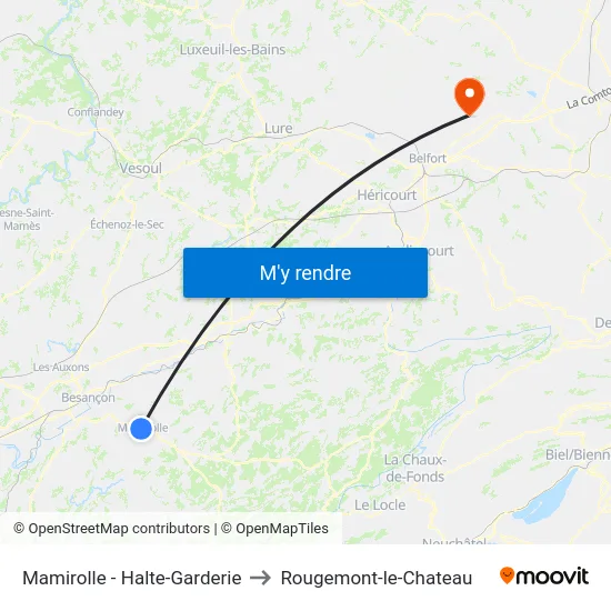 Mamirolle - Halte-Garderie to Rougemont-le-Chateau map