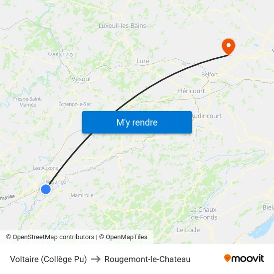 Voltaire (Collège Pu) to Rougemont-le-Chateau map
