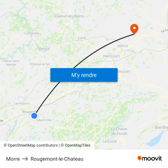 Morre to Rougemont-le-Chateau map
