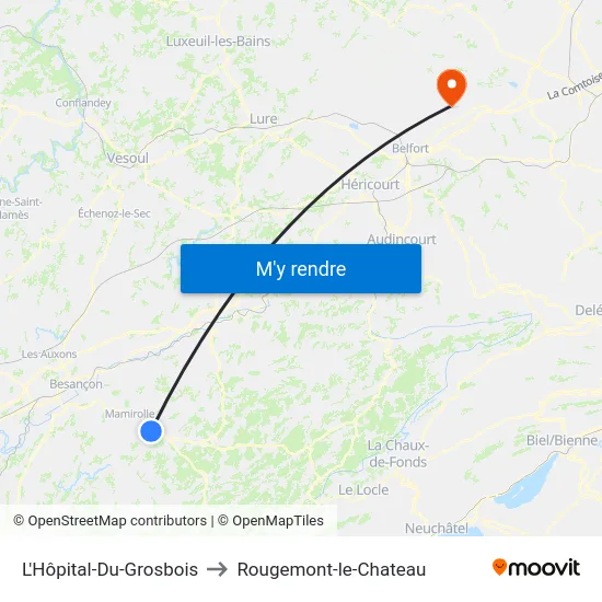 L'Hôpital-Du-Grosbois to Rougemont-le-Chateau map