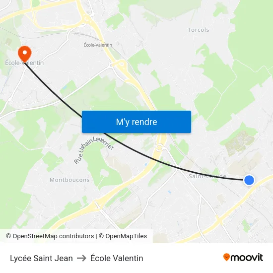 Lycée Saint Jean to École Valentin map