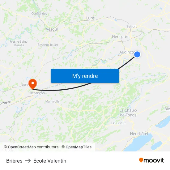 Brières to École Valentin map