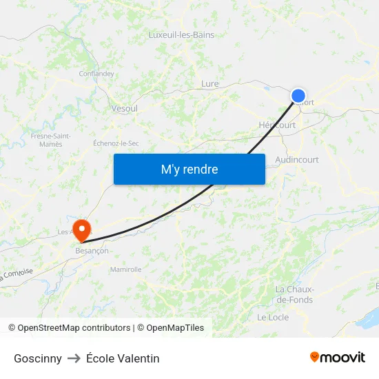 Goscinny to École Valentin map