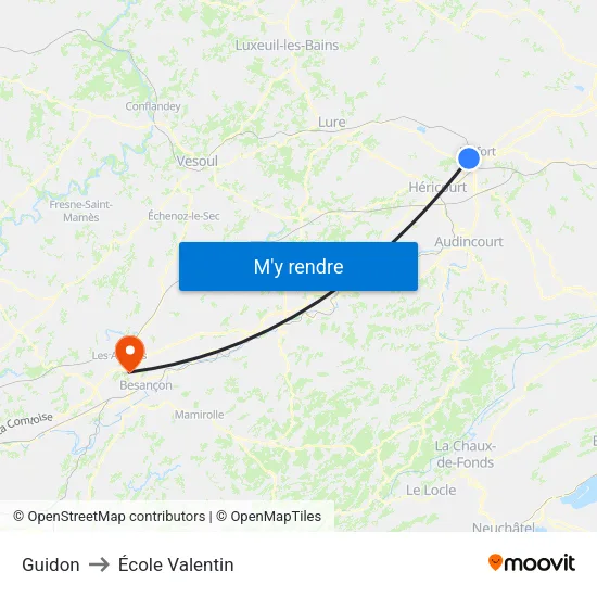 Guidon to École Valentin map