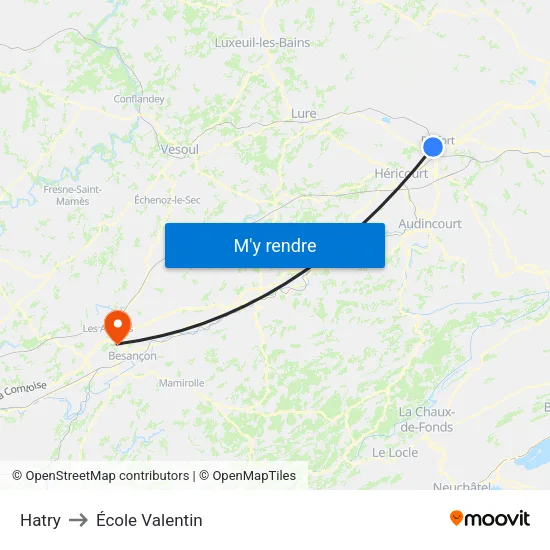 Hatry to École Valentin map