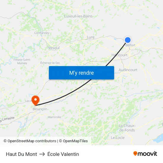 Haut Du Mont to École Valentin map