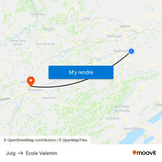 Julg to École Valentin map