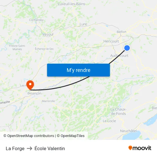 La Forge to École Valentin map